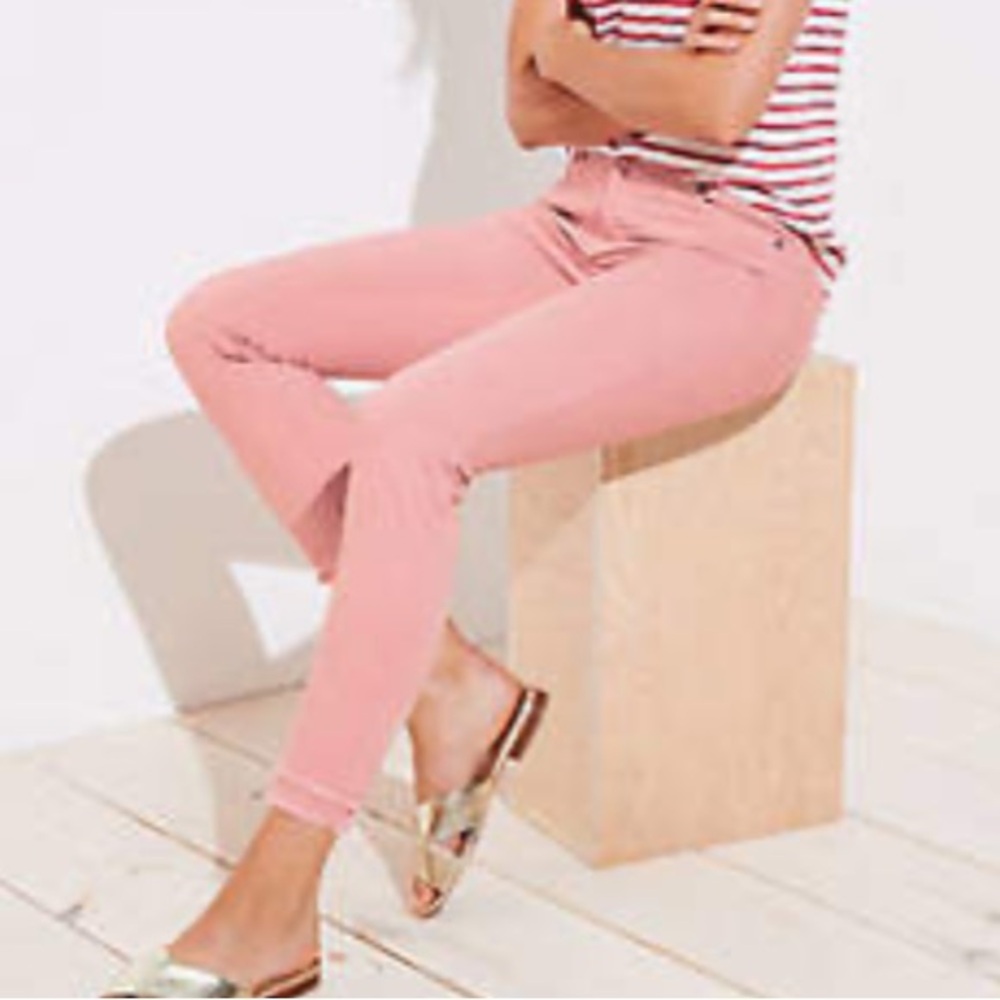 LOFT Pink Dusty Rose Ankle Cropped Jeans
